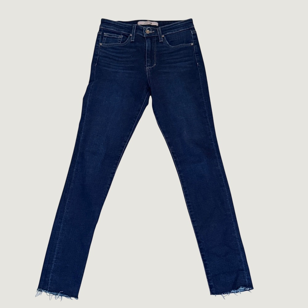 Joe's Jeans Skinny Jeans Womens 25 Dark Blue Raw Hem Stretch Denim